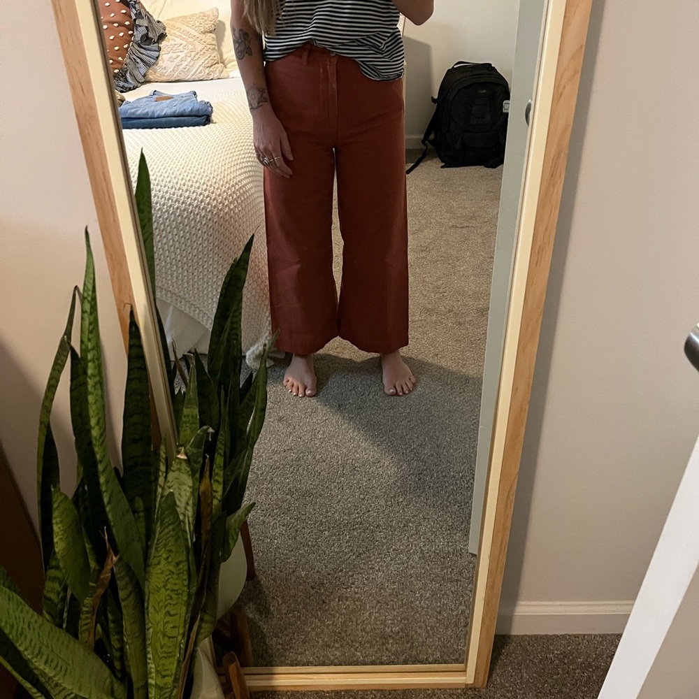 Free People pants, size 27, burnt orange color. Great condition!